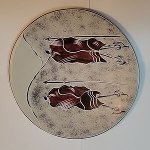 AUTHENTIC TRADITIONAL AFRICAN KISII SOAPSTONE Decorative Bowl w/ Maasai warriors